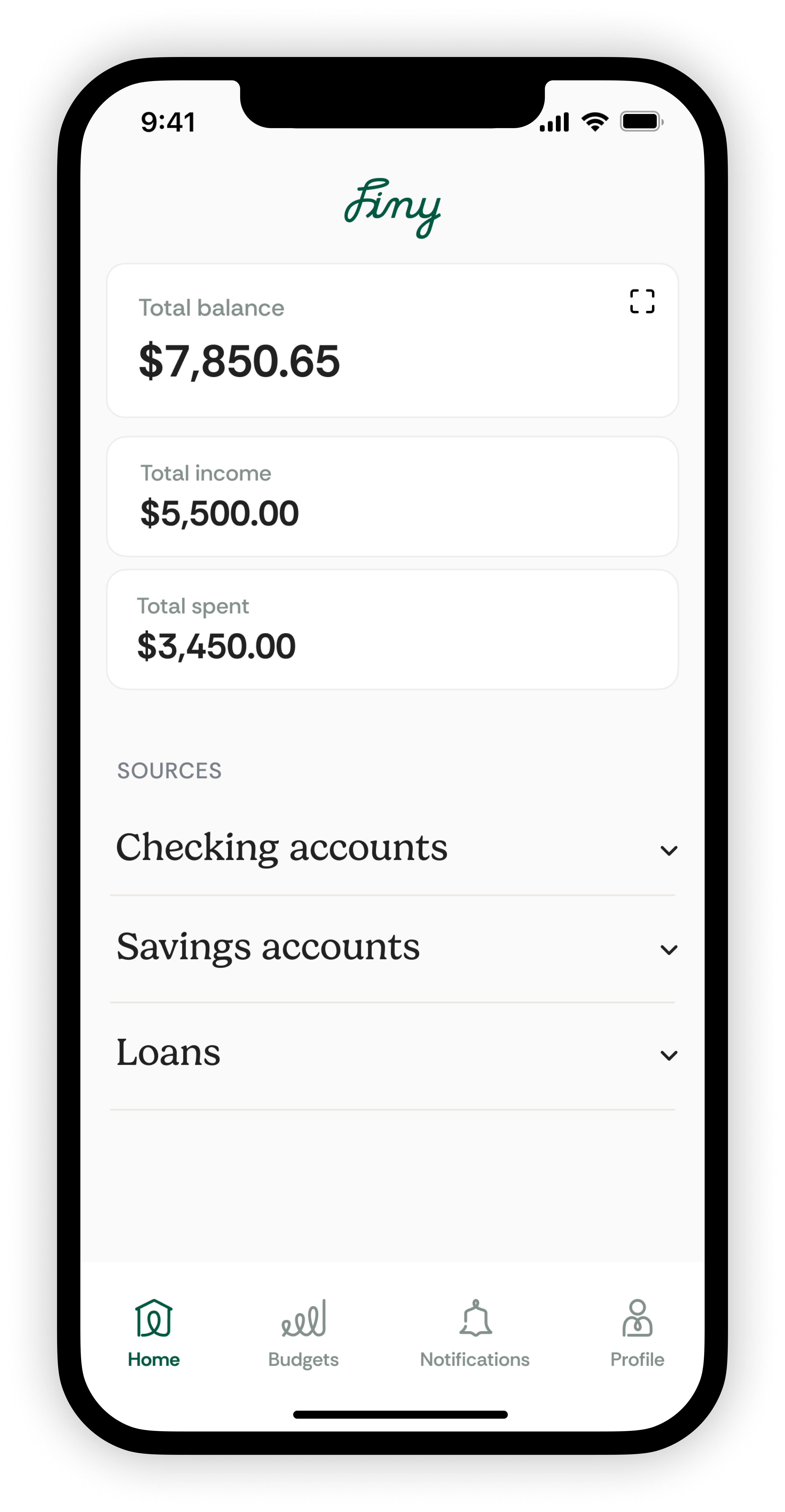 Finy App Dashboard
